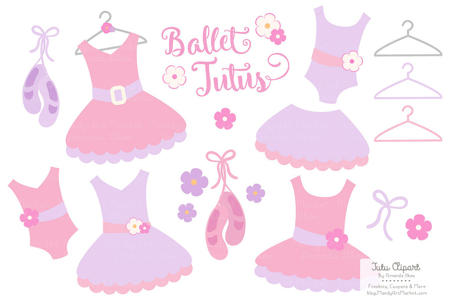 Fresh Girl Ballet Tutus Clipart in Illustrations - product preview 8