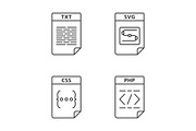 Files format linear icons set