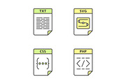 Files format color icons set