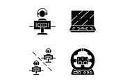 Esports glyph icons set