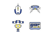 Esports color icons set