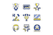 Esports color icons set
