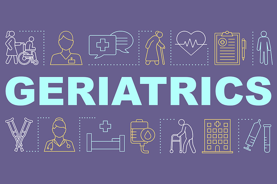 Geriatrics word concepts banner in Icons - product preview 8