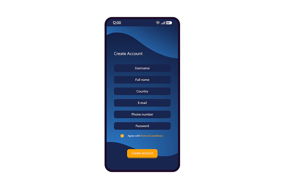 Create account smartphone interface in Mobile & Web Mockups - product preview 8
