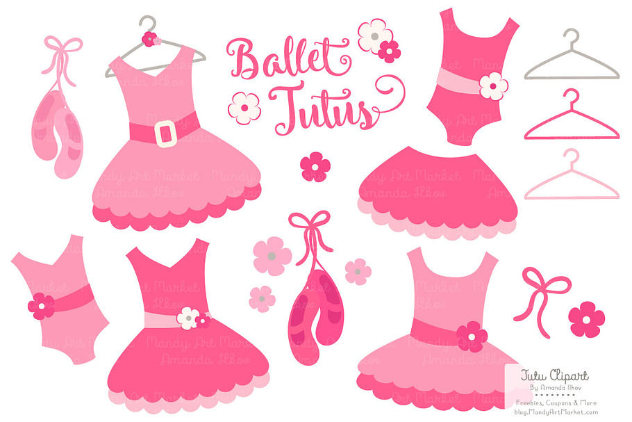 Hot Pink Ballet Tutus Clipart in Illustrations - product preview 8