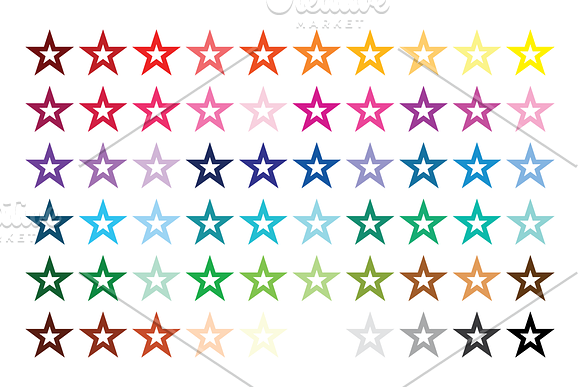 Star Trio Clip Art Set in Icons - product preview 1