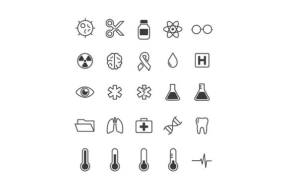 Medical Line Icons in Graphics - product preview 1