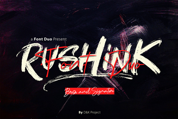 Rushink Font Duo | Brush & Signature in Blackletter Fonts - product preview 7