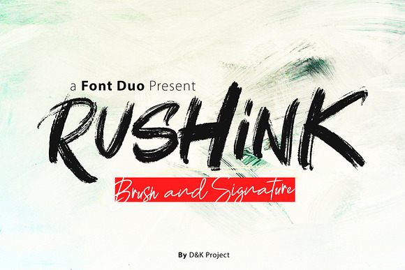 Rushink Font Duo | Brush & Signature in Blackletter Fonts - product preview 8