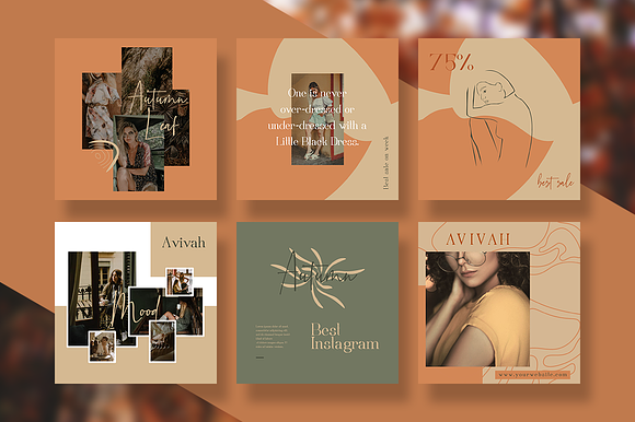 Avivah Autumn Instagram Feed in Instagram Templates - product preview 1