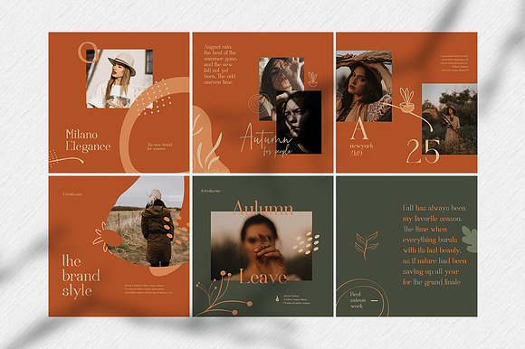 Avivah Autumn Instagram Feed in Instagram Templates - product preview 6