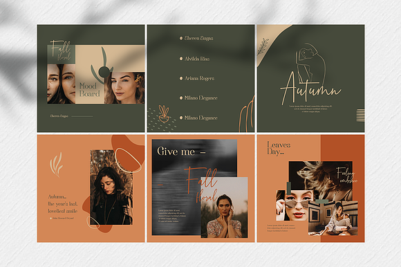 Avivah Autumn Instagram Feed in Instagram Templates - product preview 8
