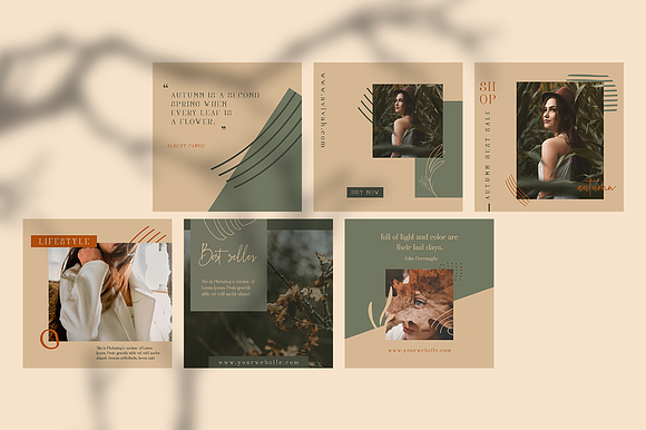 Avivah Autumn Instagram Feed in Instagram Templates - product preview 11