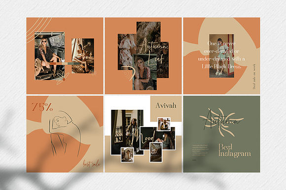 Avivah Autumn Instagram Feed in Instagram Templates - product preview 13