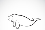 Vector of dugong design. Animal.