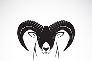 Vector of mountain goat head design.
