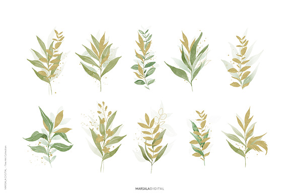Watercolor Florals Peach & White in Illustrations - product preview 4