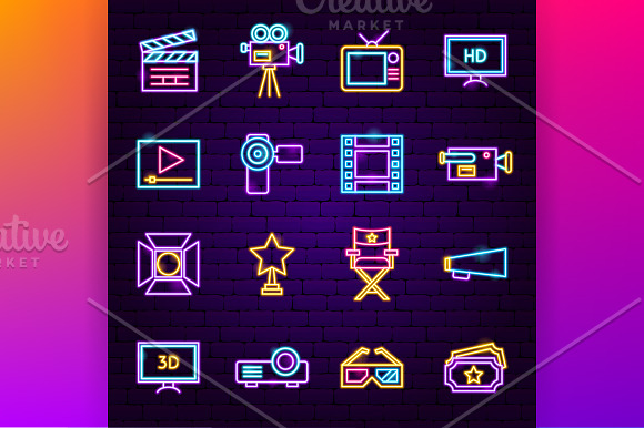 Cinema Neon in Icons - product preview 1