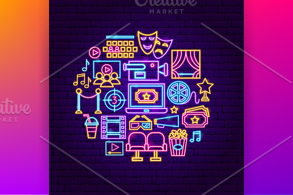 Cinema Neon in Icons - product preview 3