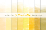 Yellow Ombre Watercolor Backgrounds