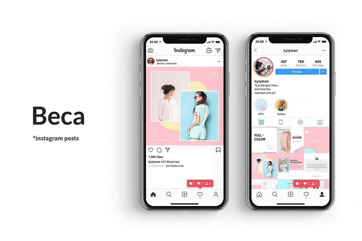 Beca - Instagram Posts Template in Instagram Templates - product preview 8