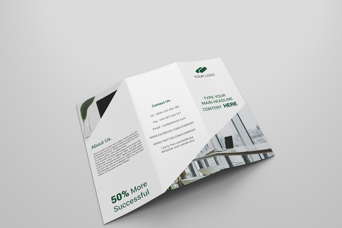 Business Tri-fold Brochures in Brochure Templates - product preview 8