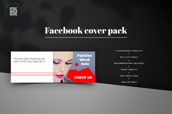 Fashion Facebook Pack in Facebook Templates - product preview 1