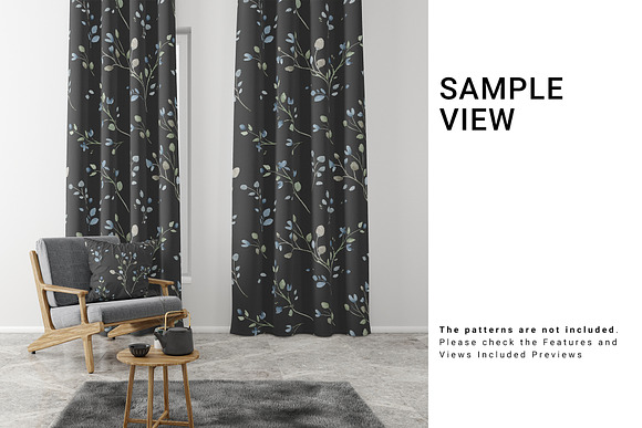 Curtains and Pillow Set in Product Mockups - product preview 6