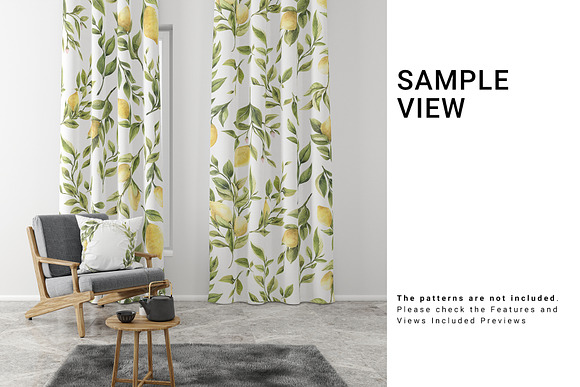 Curtains and Pillow Set in Product Mockups - product preview 7