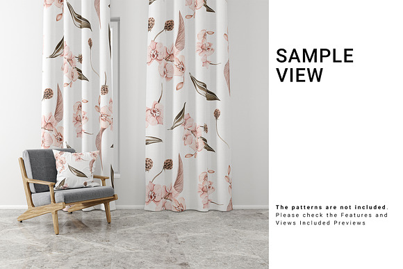 Curtains and Pillow Set in Product Mockups - product preview 9