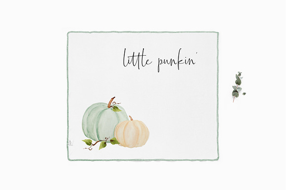 Watercolor Fall Pumpkins, Leaves in Illustrations - product preview 5