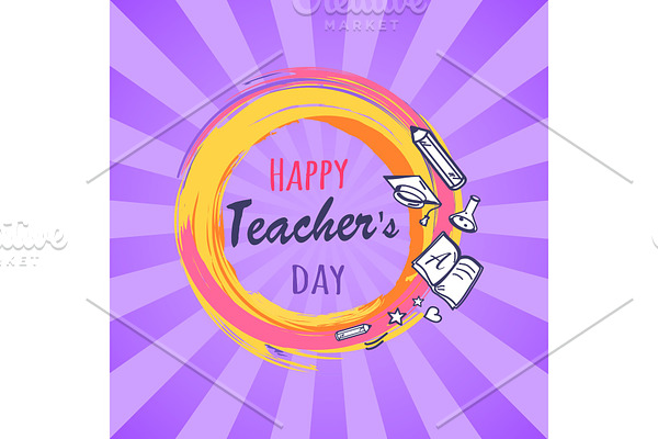 Happy Teachers Day Poster Vector
