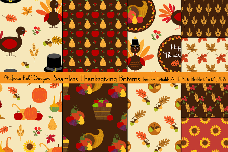 Seamless Thanksgiving Patterns