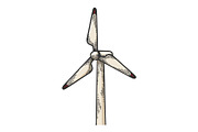 Wind turbine power plant sketch
