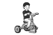 Boy tricycle with square wheels