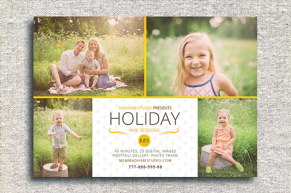 Holiday Mini Session Marketing Board in Flyer Templates - product preview 1