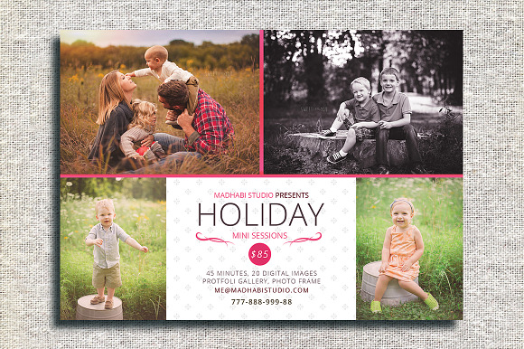 Holiday Mini Session Marketing Board in Flyer Templates - product preview 2
