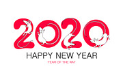 year of the rat 2020 sign lettering