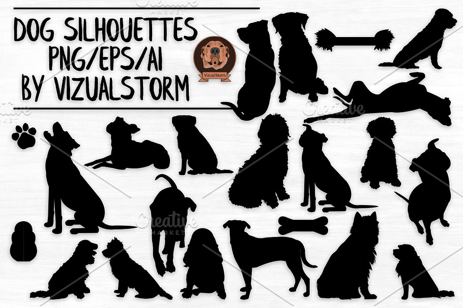 Dog Silhouettes - AI/EPS/PNG