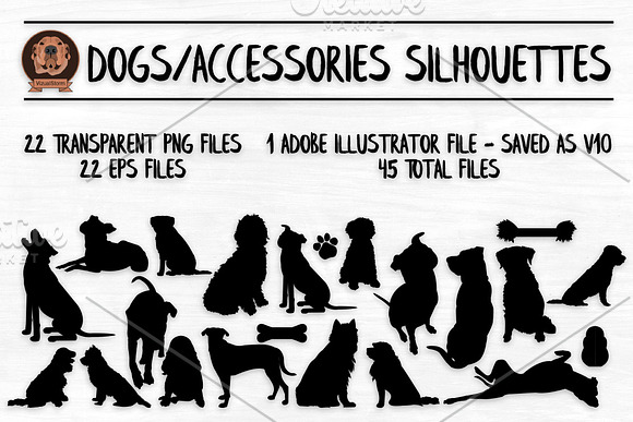 Dog Silhouettes - AI/EPS/PNG in Illustrations - product preview 1