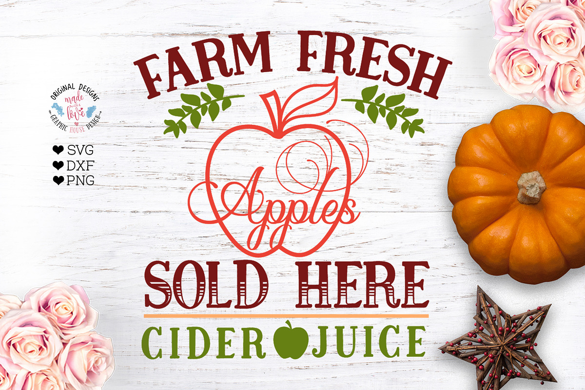 Farm Fresh Apple - Farm Sign in Illustrations - product preview 8