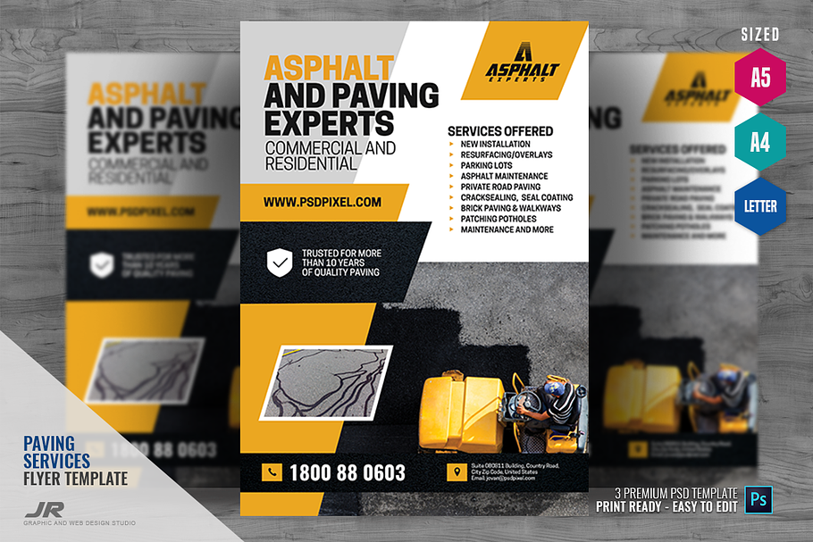 Asphalt Services Promotional Flyer in Flyer Templates - product preview 8
