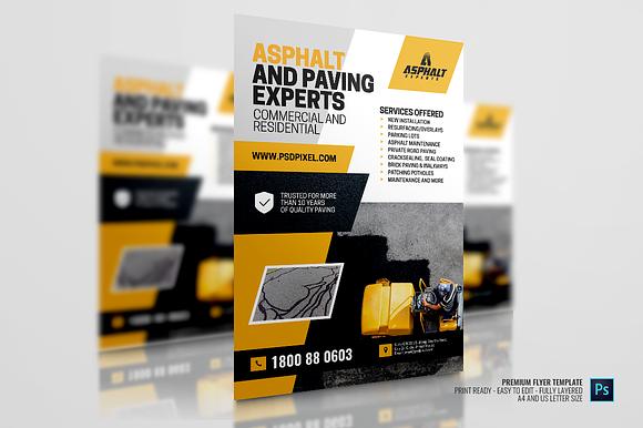 Asphalt Services Promotional Flyer in Flyer Templates - product preview 2