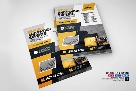 Asphalt Services Promotional Flyer in Flyer Templates - product preview 3