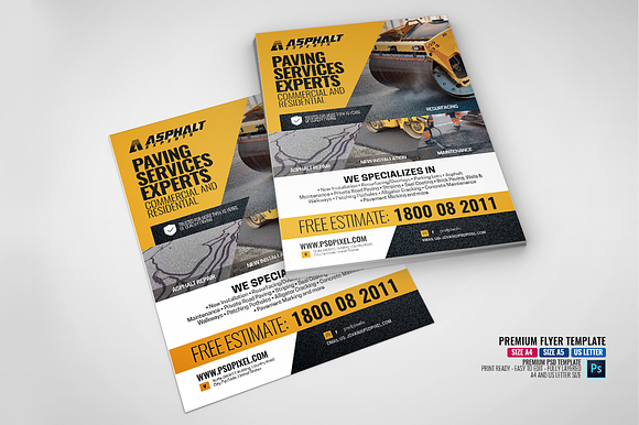 Asphalt Services Flyer in Flyer Templates - product preview 3