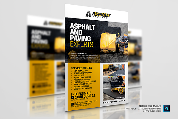 Road Repair and Maintenance Flyer in Flyer Templates - product preview 2