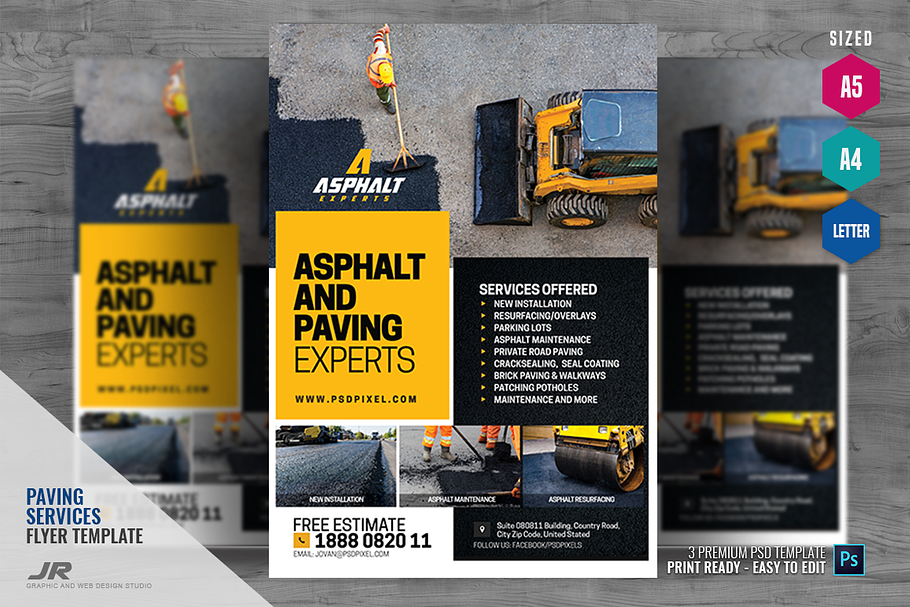 Asphalt Contractor Flyer in Flyer Templates - product preview 8
