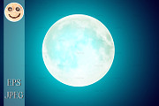 Full moon over blue night sky