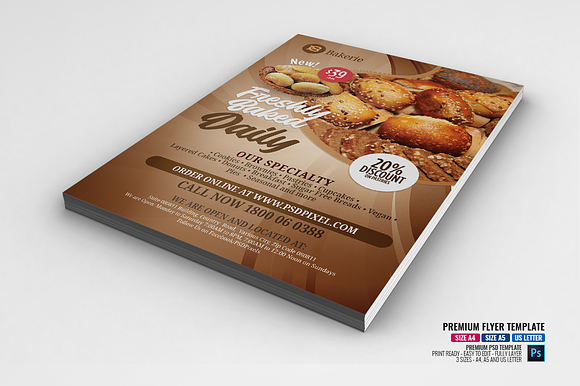 Bakeshop Promotional Flyer in Flyer Templates - product preview 1