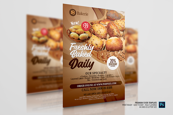 Bakeshop Promotional Flyer in Flyer Templates - product preview 2